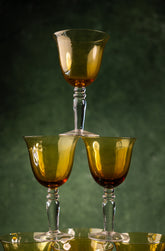 Mid-Century Modern Ombre Wine Glasses Set
